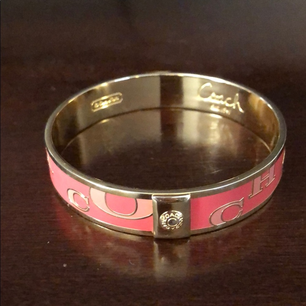 Gold/pink authentic Coach bangle/bracelet